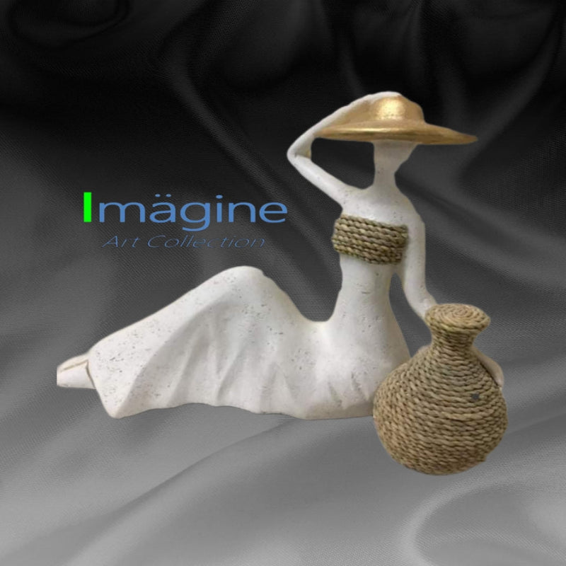 Serene Elegance in Form Stonecast Sculpture Figurine